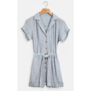 Faherty Women's Izzy Striped Cotton Doublegauze Romper - Size Medium